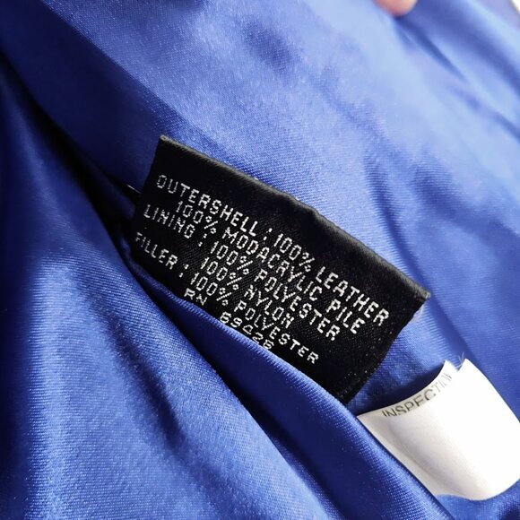 NEW WILSONS LEATHER Bomber Jacket Coat PURPLE BLUE size S Fall Winter Preppy Y2K - Picture 5 of 8